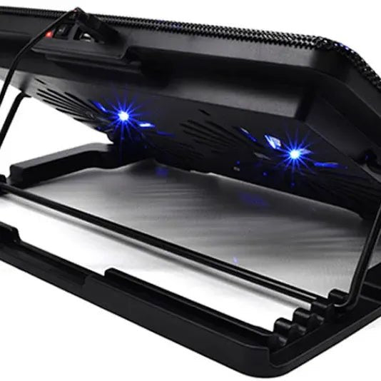 Base Refrigerante De Portátil, 5 Niveles - 2 Ventiladores Negro - Jftecno