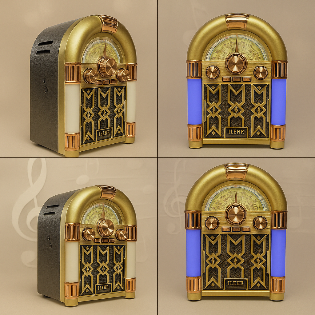 Radio Rocola Clásica Recargable – Lleva la Nostalgia Contigo