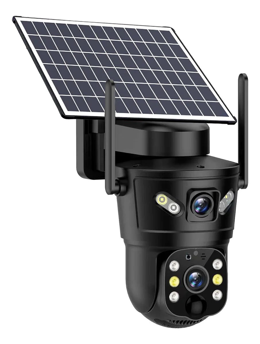 Camera Solar V380 Dual Lens Night Vision - Jftecno