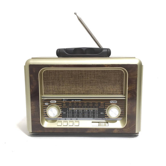 Radio Retro Vintage Recargable | Bluetooth, USB, AM/FM – Estilo Clásico con Tecnología Moderna (BP-R094BT)