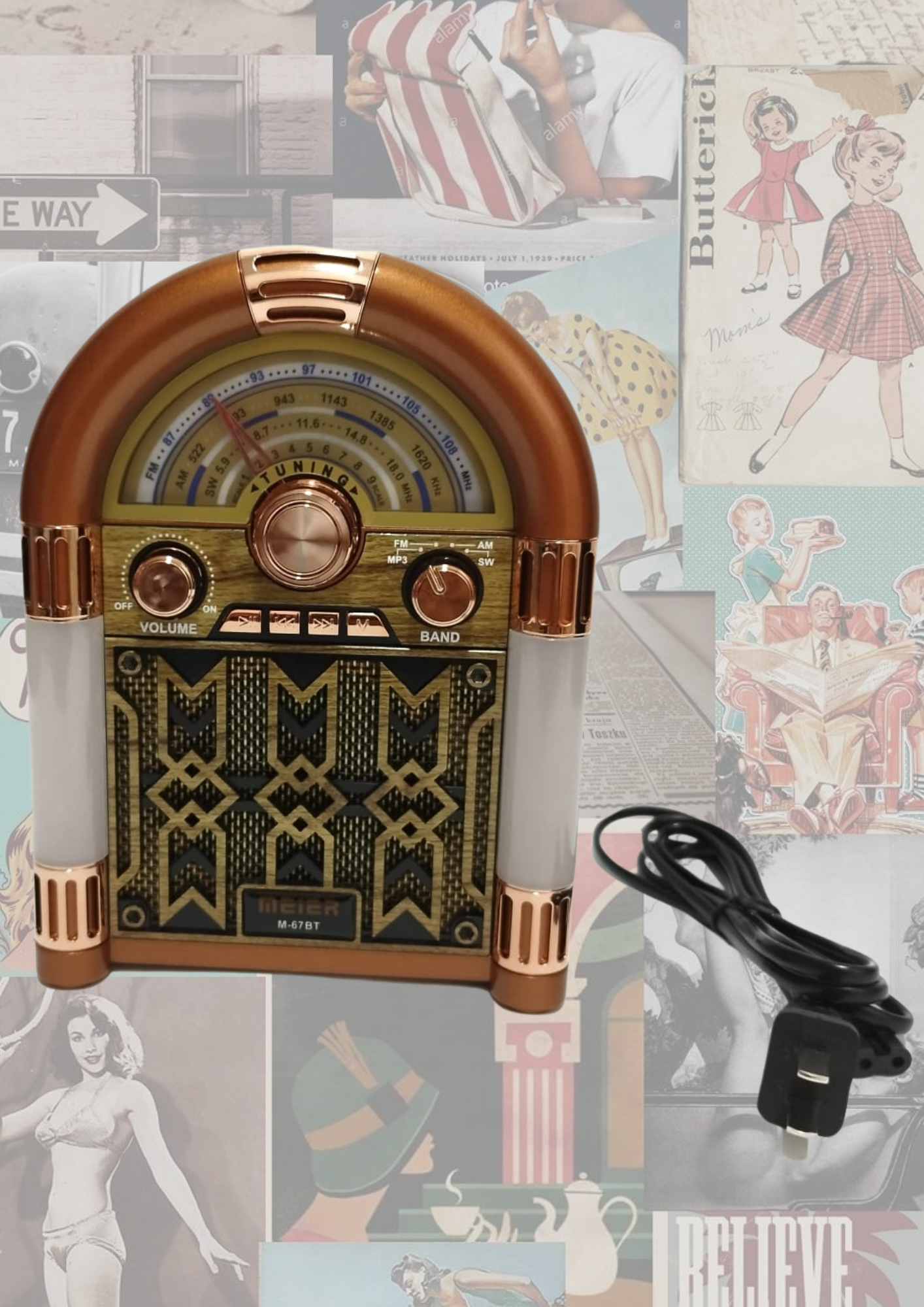 Radio Rocola Clásica Recargable – Lleva la Nostalgia Contigo