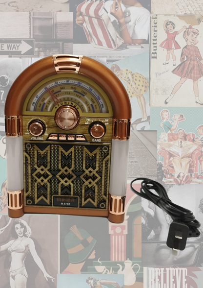 Radio Rocola Clásica Recargable – Lleva la Nostalgia Contigo