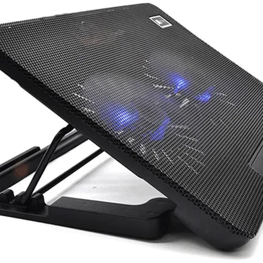 Base Refrigerante De Portátil, 5 Niveles - 2 Ventiladores Negro