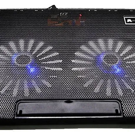 Base Refrigerante De Portátil, 5 Niveles - 2 Ventiladores Negro - Jftecno
