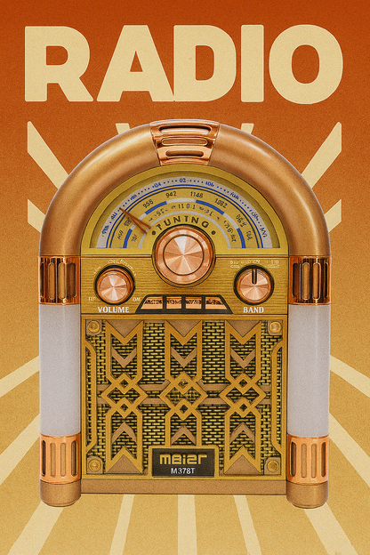 Radio Rocola Clásica Recargable – Lleva la Nostalgia Contigo