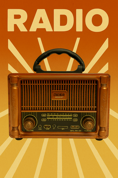 Radio Retro Vintage Recargable | Bluetooth, USB, AM/FM – Estilo Clásico con Tecnología Moderna (RADIO M-1932BT )