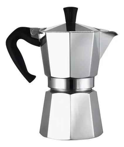 Cafetera Italiana Moka  Aluminio Silver Vintage