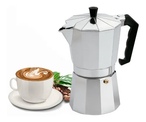 Cafetera Italiana Moka  Aluminio Silver Vintage
